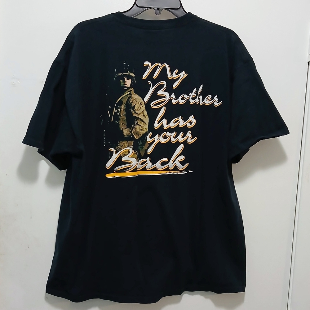 Frontline Mens US Marines T-Shirt XL  No Need To Worry America Graphic  Tee